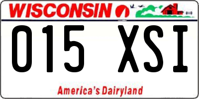 WI license plate 015XSI