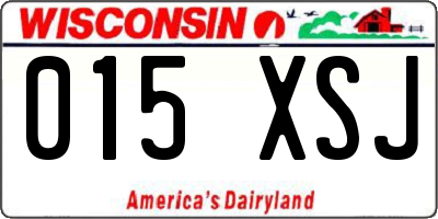 WI license plate 015XSJ