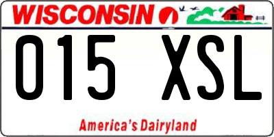 WI license plate 015XSL