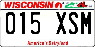 WI license plate 015XSM