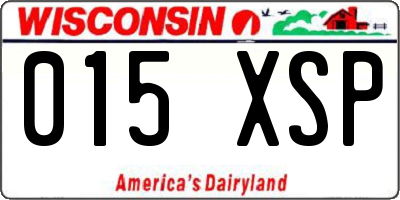 WI license plate 015XSP