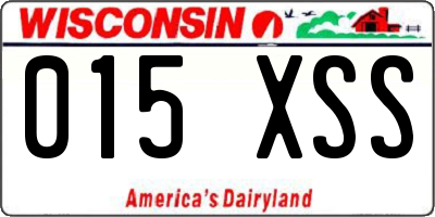 WI license plate 015XSS