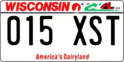WI license plate 015XST