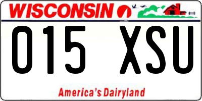 WI license plate 015XSU