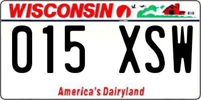 WI license plate 015XSW