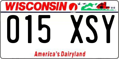WI license plate 015XSY