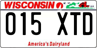 WI license plate 015XTD
