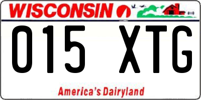 WI license plate 015XTG