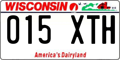 WI license plate 015XTH