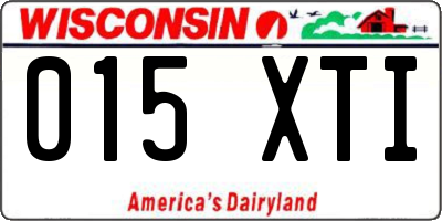 WI license plate 015XTI