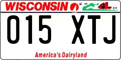 WI license plate 015XTJ