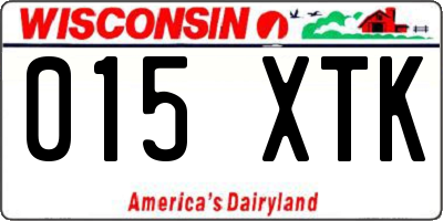 WI license plate 015XTK