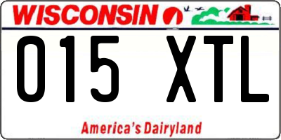 WI license plate 015XTL