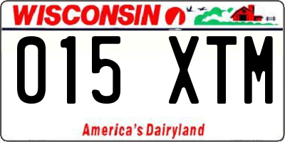 WI license plate 015XTM