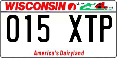 WI license plate 015XTP