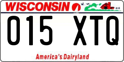WI license plate 015XTQ