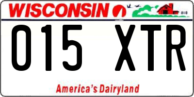 WI license plate 015XTR