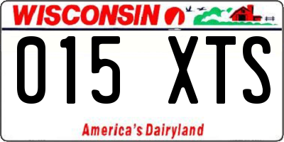 WI license plate 015XTS