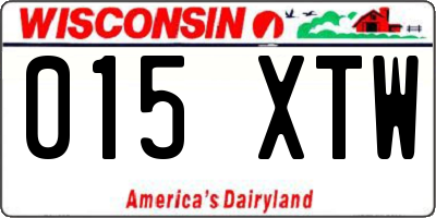 WI license plate 015XTW