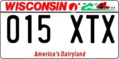 WI license plate 015XTX