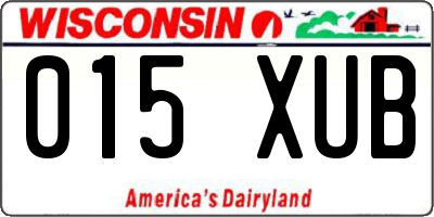 WI license plate 015XUB
