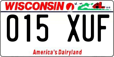 WI license plate 015XUF