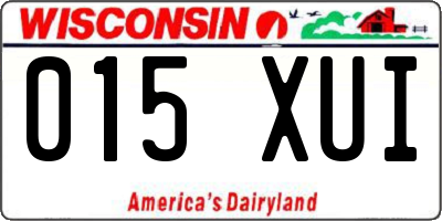 WI license plate 015XUI