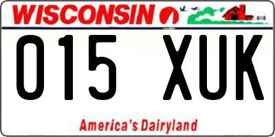 WI license plate 015XUK