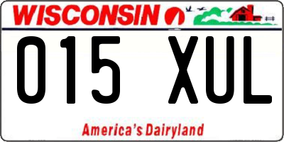 WI license plate 015XUL