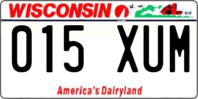 WI license plate 015XUM