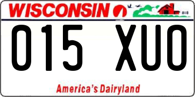 WI license plate 015XUO