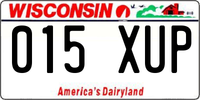 WI license plate 015XUP