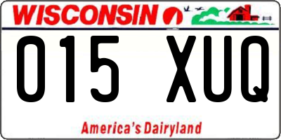 WI license plate 015XUQ