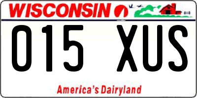 WI license plate 015XUS