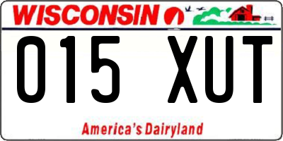WI license plate 015XUT
