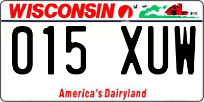 WI license plate 015XUW