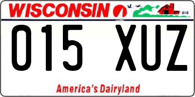 WI license plate 015XUZ