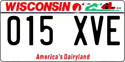 WI license plate 015XVE