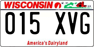 WI license plate 015XVG