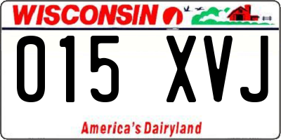 WI license plate 015XVJ