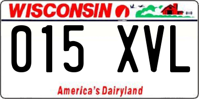 WI license plate 015XVL