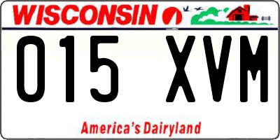 WI license plate 015XVM