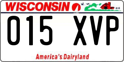 WI license plate 015XVP