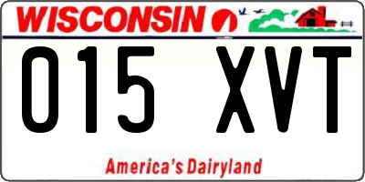 WI license plate 015XVT