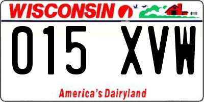WI license plate 015XVW