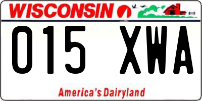 WI license plate 015XWA