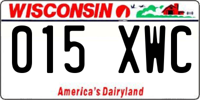 WI license plate 015XWC