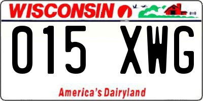 WI license plate 015XWG