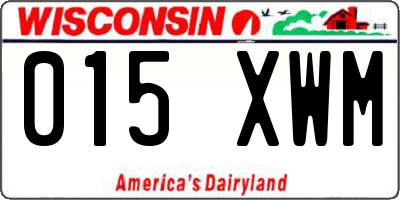 WI license plate 015XWM