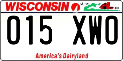 WI license plate 015XWO